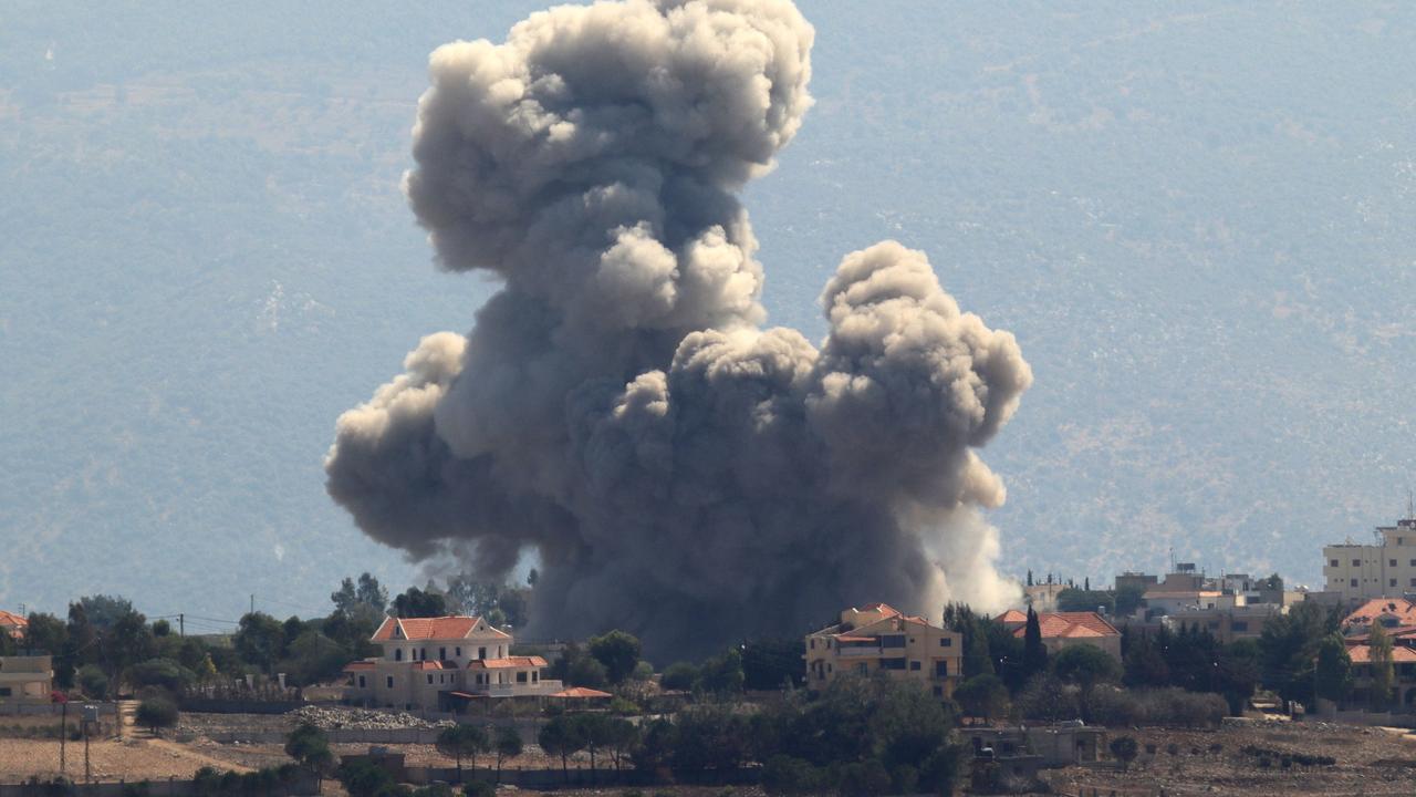 Smoke rises from the site of an Israeli air strike that targeted the southern Lebanese village of Khiam on September 30, 2024. Picture: Rabih DAHER / AFP