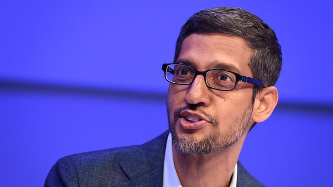 Google chief Sundar Pichai. Picture: AFP