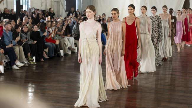 Models walk the runway during the Lee Mathews show at Australian Fashion Week 2025. Picture: Getty Images