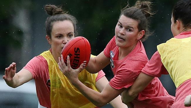 Daisy Pearce says Melbourne teammate Lily Mithen is the coach’s pet.