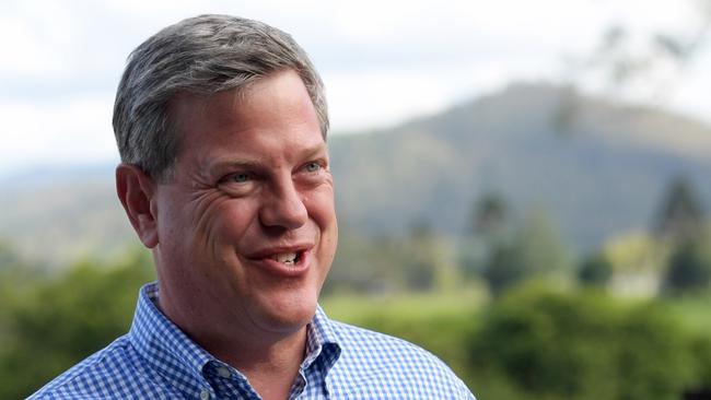 Opposition Leader Tim Nicholls at Droughtmaster stud in Kenilworth. Picture: AAP