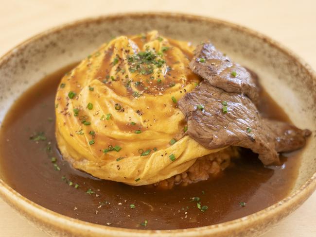 Erda’s tasty Omurice with grilled beef. Picture: Caroline Tan