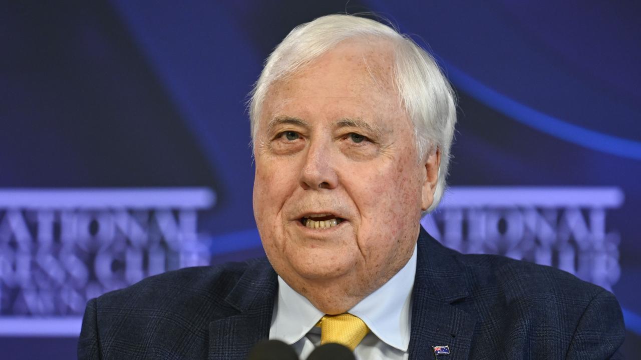 Clive Palmer, Chairman and party spokesman for Trumpet of Patriots addresses the National Press Club of Australia in Canberra. NewsWire / Martin Ollman