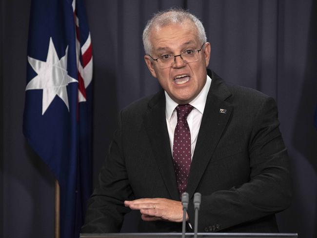 CANBERRA, AUSTRALIA NewsWire Photos MARCH, 23 2021: Prime Minister Scott Morrison during a press conference in Parliament House Canberra.Picture: NCA NewsWire / Gary Ramage