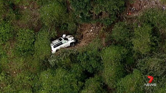 A Sydney driver says he passed out before driving his car over a cliff on Sydney's lower north shore. Picture: 7 News Sydney