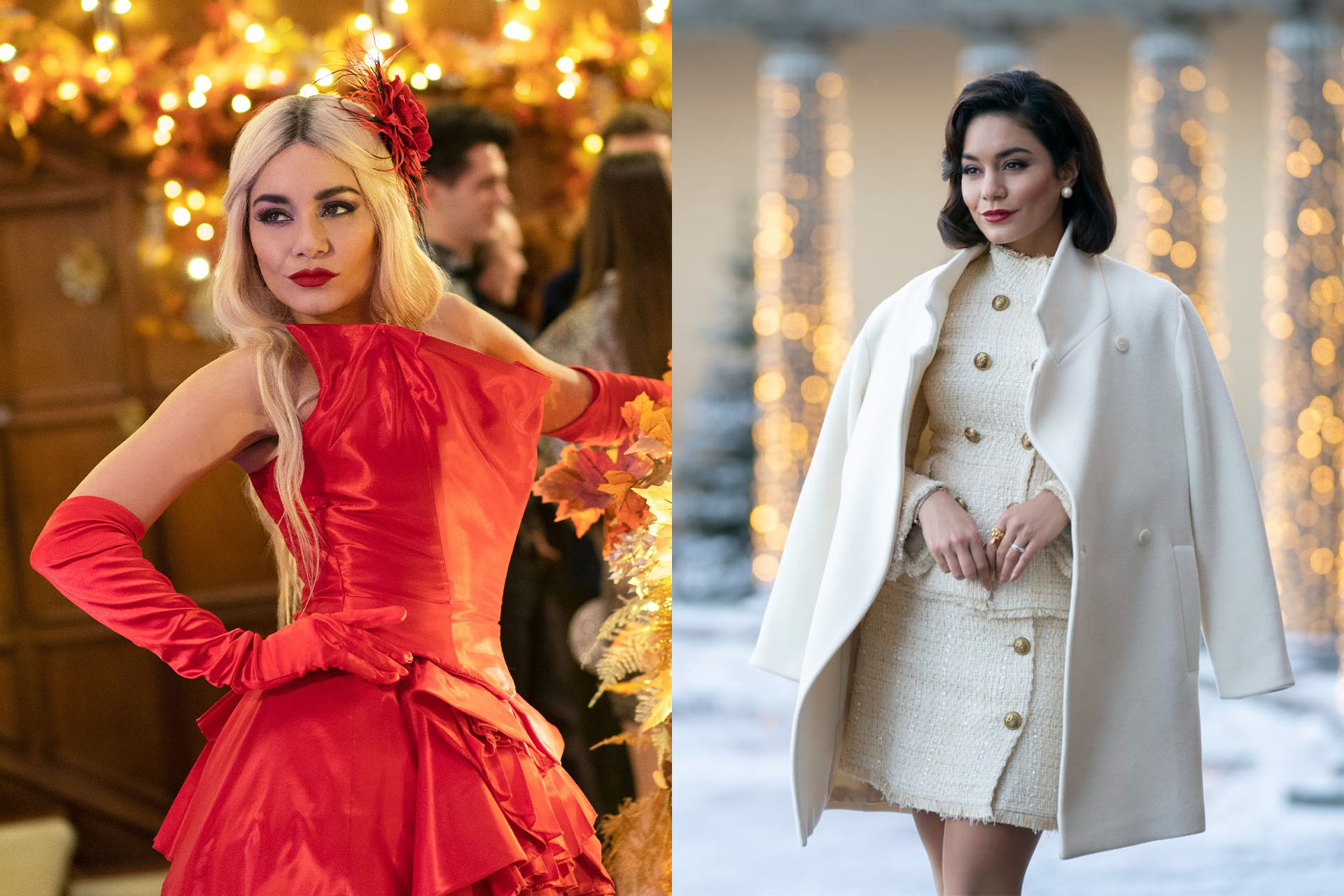 <p><em>Image credits: Netflix</em></p><h3>Vanessa Hudgens in&nbsp;<em>The Princess Switch&nbsp;</em>series (2018&mdash;2021)</h3><p>It may not be considered much of a Christmas classic (and resides somewhere in that, "It's so bad it's good" category) but the fact that Vanessa Hudgens gets to play not two but <em>three&nbsp;</em>doppelg&auml;ngers in&nbsp;<em>The Princess Switch&nbsp;</em>series gives us a wealthy source of fashionable moments. From her preppy, royal character to her down-to-earth baker (turned second royal) and a glamorous and wild cousin, Hudgens channels a number of different styles, each of note in their own way. The Chanel inspired suits, bold sequinned dresses and, of course, a plethora of stunning royal ballgowns, Hudgens gives us no end of style inspiration across three very different yet equally charming aesthetics.</p>