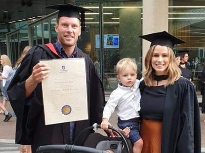 Brad and Bec Ebert both got to graduate on the same day. Pic Instagram