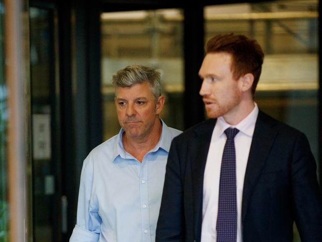 Cunningham (left, with his lawyer David Quayle, has already returned to the skies as a Virgin pilot, the court was told. Picture: NCA NewsWire / Nikki Short