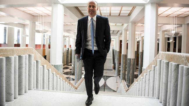 Josh Frydenberg arrives to address the Australian Chamber of Commerce and Industry at Parliament House in Canberra on Thursday. Picture: AAP