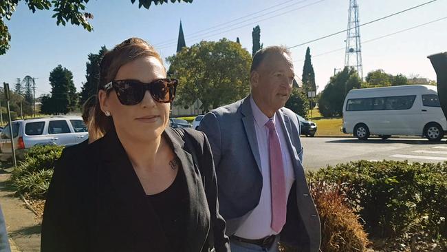 Senior prison officer Amy Connors, heading to court to face allegations of an affair with cop-killer Sione Penisini at Kempsey Maximum Security Prison. Picture: Ashleigh Gleeson