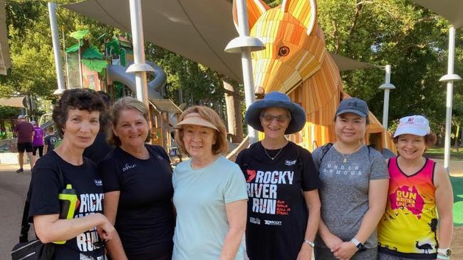 Bernadette Wallace with some of the Rockhampton parkrun regulars.