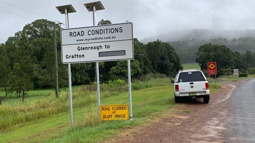 Noel Backman has begun putting out the analog signs so people are aware the road is closed.