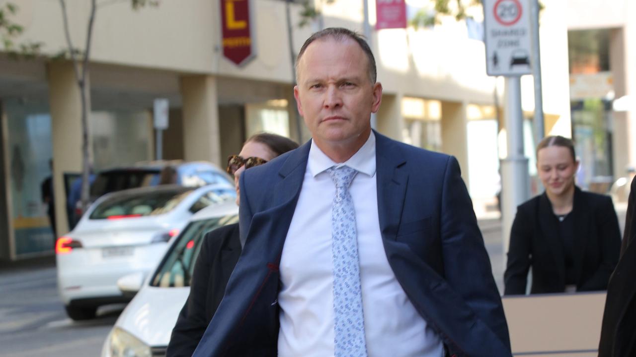 State Prosecutor Brett Tooker showed the court maps of mobile phone signals and base stations from Andre Rebelo’s mobile phone on the day his mother was found dead in her Bicton home. Picture: NewsWire/Philip Gostelow