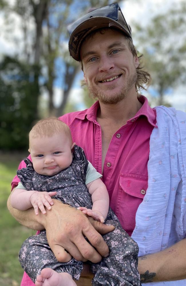 Brody Gomersall and daughter Oakley.