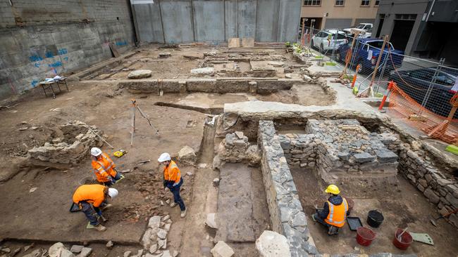 Archaeologists at work at the northern end of the 1500sq m site. Picture: Jason Edwards