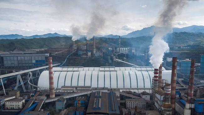 A steel factory in Chengde, China's northern Hebei province. China’s steel industry accounts for 15 per cent of emissions. Picture: Fred Dufour / AFP