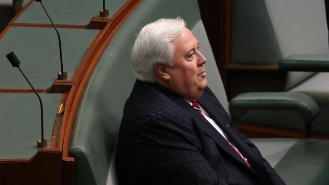 Seat of power ... Clive Palmer in Parliament today. Picture: News Corp Australia