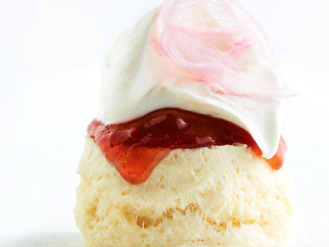 Classic scone with jam and cream