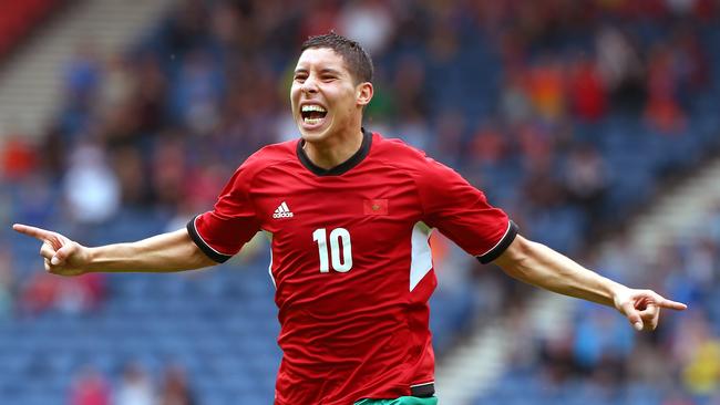 Barrada scores for Morocco at the 2012 Olympics. Photo by Stanley Chou/Getty Images