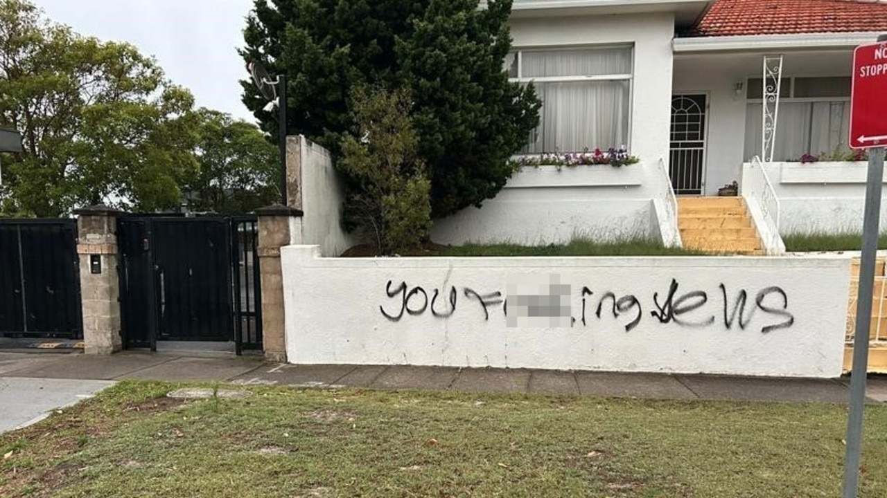 Blurred anti-Semitic graffiti Maroubra. Picture: Supplied