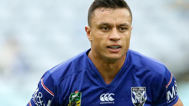 Bulldog Sam Perrett during the round 8 NRL game between the Canterbury Bankstown Bulldogs vs the Gold Coast Titians at ANZ Stadium , Homebush.Picture Gregg Porteous