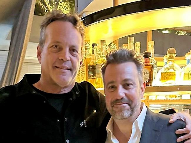 Actor Vince Vaughn at SK Steak & Oyster with owner Simon Gloftis. Photo: Instagram.