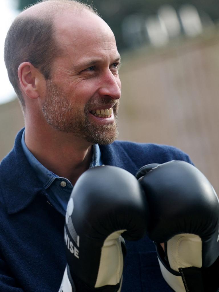 Prince William takes part in a boxing sparring session. Picture: Hannah McKay – WPA Pool/Getty Images