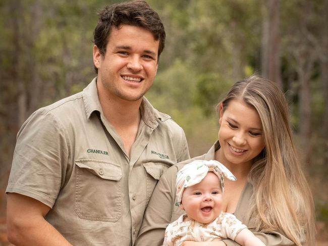 Chandler Powell and Bindi Irwin with their daughter Grace. Picture: Instagram