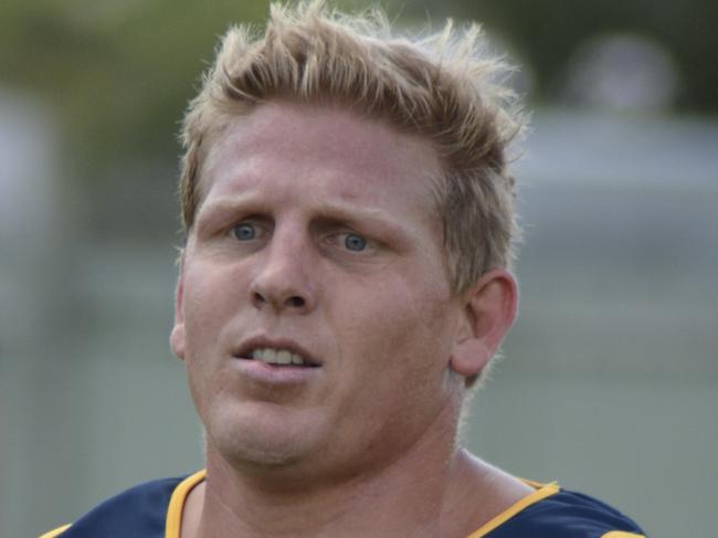 Ben Hannant gets into pre-season training at Cowboys HQ yesterday. Picture: Paul Munnings