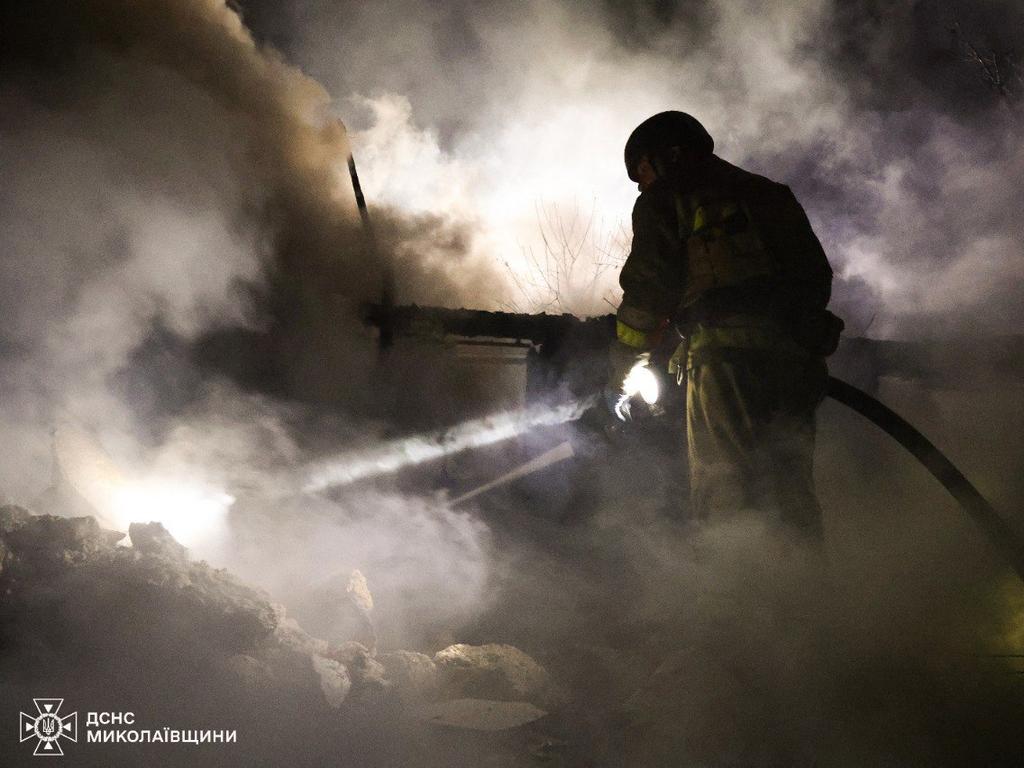 A rescuer working at the site of a Russian night strike in Mykolaiv, amid the Russian invasion of Ukraine. Picture: AFP