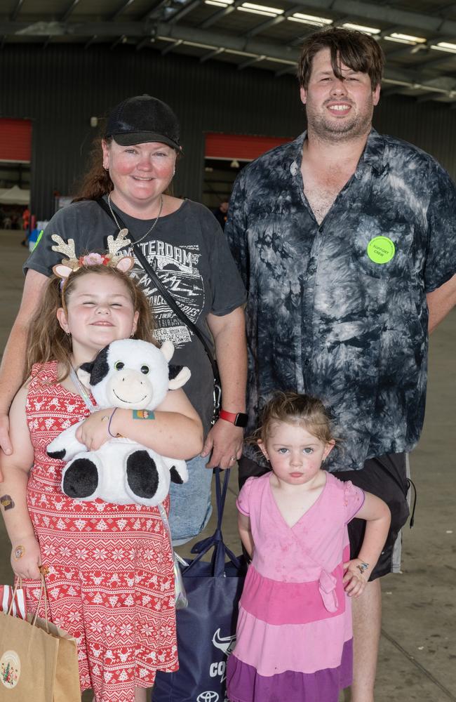 Rose-Leigh Peel, Tara Jensen, Robert Peel and Summer Peel from Bakers Creek at Special Childrens Christmas Party Mackay Saturday 19 Novemeber 2022. Picture: Michaela Harlow