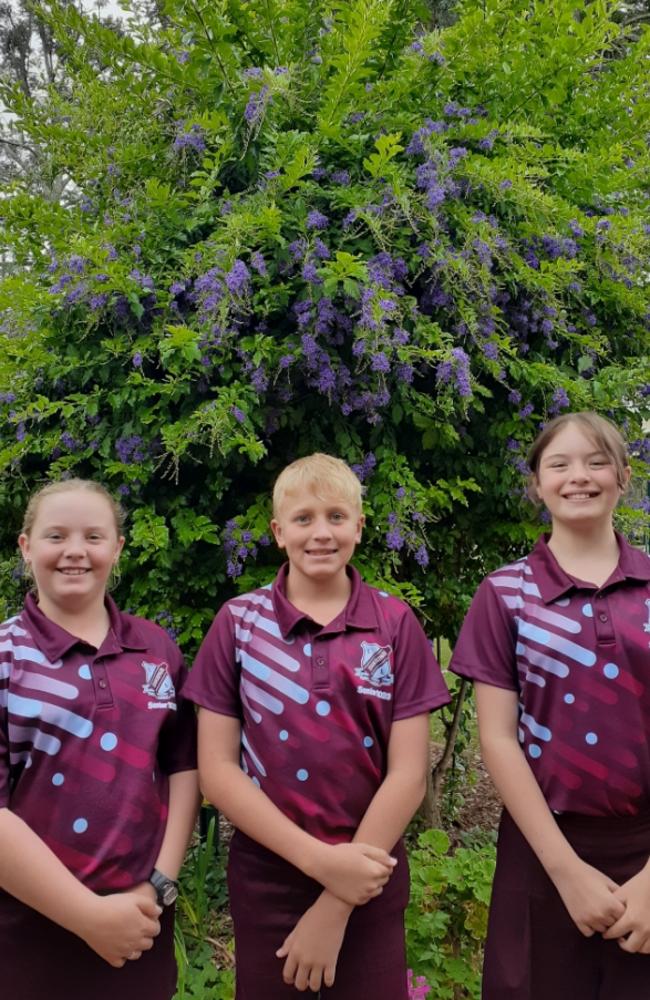 Tanduringie State School year 5 students Sophie Pincott, Blake Cullen and Anastasia Smith.