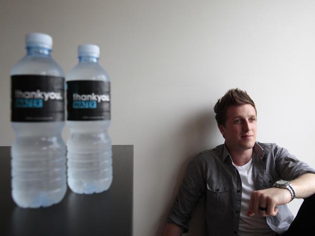 Daniel Flynn with his Thankyou water product four years ago.