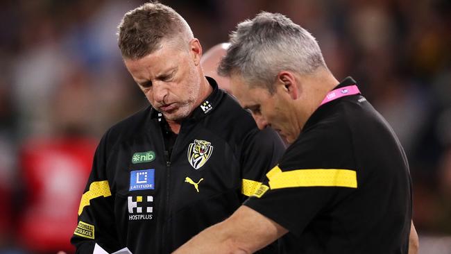 Richmond coach Damien Hardwick has fired up at critics. Picture: Sarah Reed/AFL Photos via Getty Images