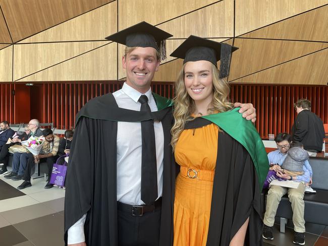 Perri James graduated with a Bachelor of Education (Early + Primary) from Australian Catholic University, and Jake James graduated with a Bachelor of Primary (Secondary). Photo: Himangi Singh.