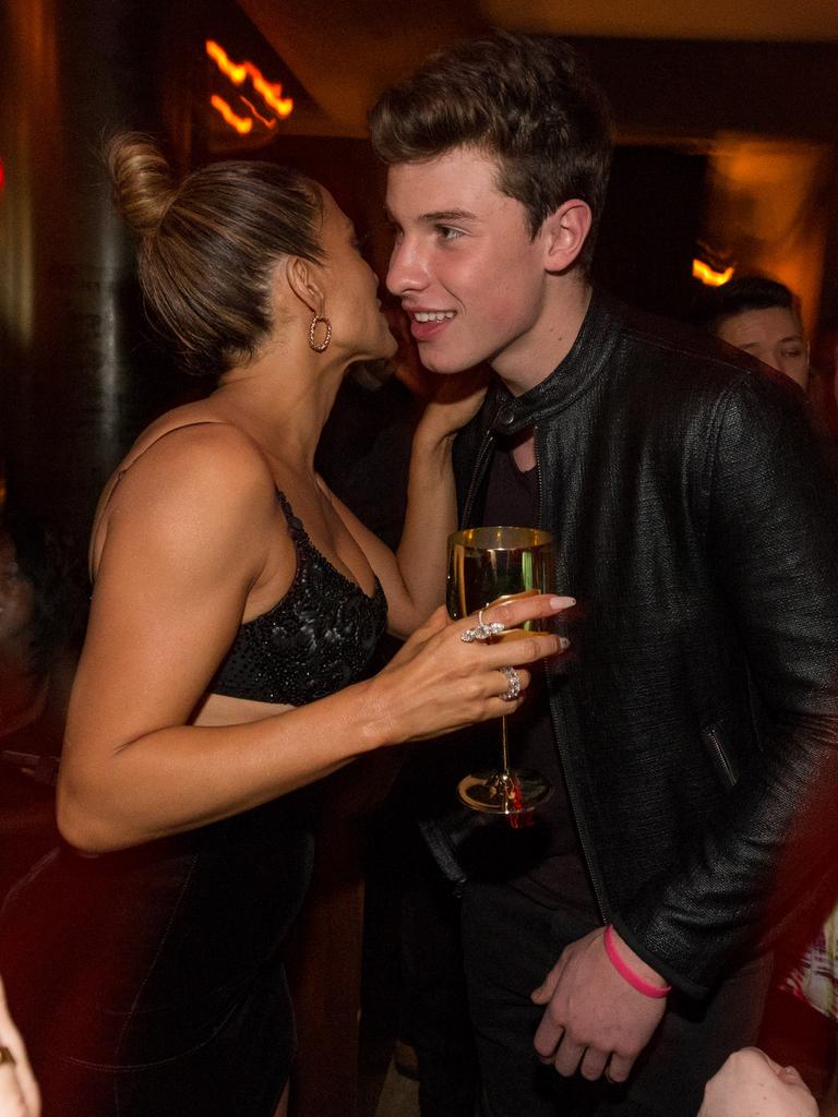 Jennifer Lopez and Shawn Mendes attend Jennifer Lopez’s 2015 American Music Awards After Party on November 22, 2015 in Los Angeles, California. Picture: Getty