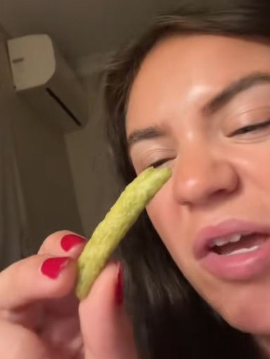 Harvest Snaps aren’t actually dehydrated peas. Picture: TikTok/zen.n.en