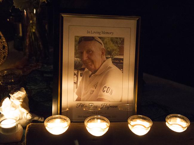Candlelit vigil for the late Peter Hofmann held at Maroubra. Picture: Jenny Evans