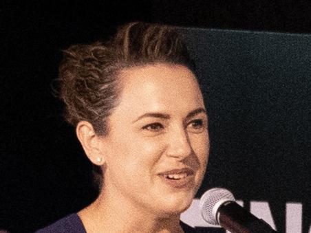 Lia Finocchario gives her victory speech at the Country Liberal Party election function after winning the NT elections.Picture: Liam Mendes