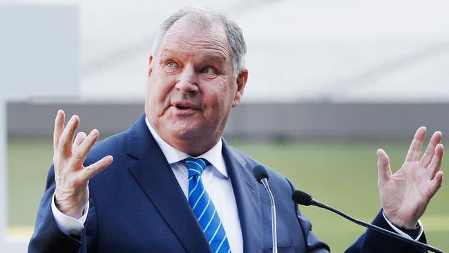 MELBOURNE, AUSTRALIA - AUGUST 08:  City Of Melbourne Lord Mayor Robert Doyle during the Melbourne Demons AFL Welcome Game Launch media opportunity at Melbourne Cricket Ground on August 8, 2017 in Melbourne, Australia.  (Photo by Michael Dodge/Getty Images)