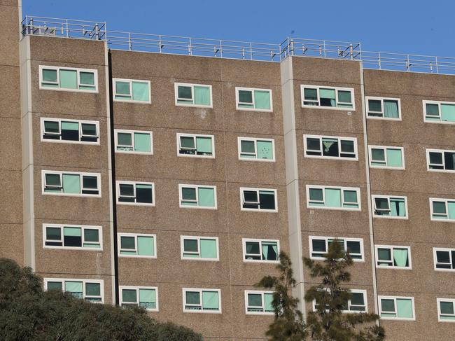 Public housing tower in Melbourne. Picture: David Crosling