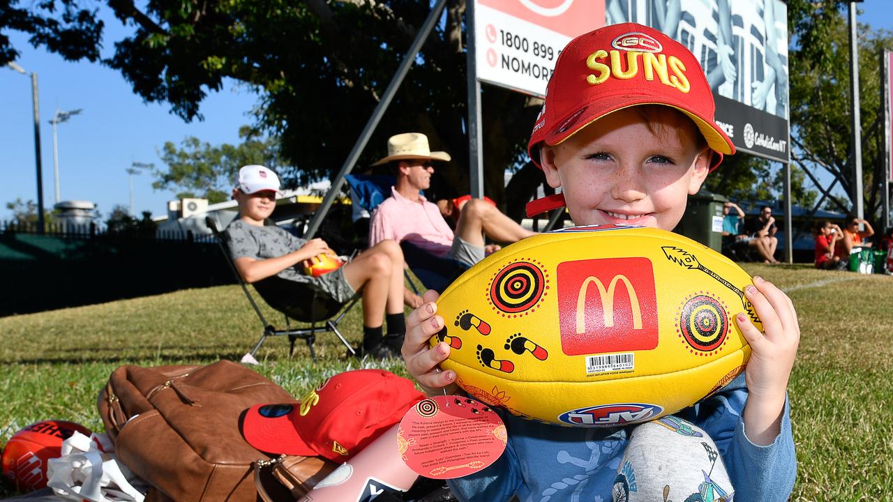 Brodie Hargrave at the Gold Coast Suns match vs Western Bulldogs at TIO Stadium. Pic: Pema Tamang Pakhrin