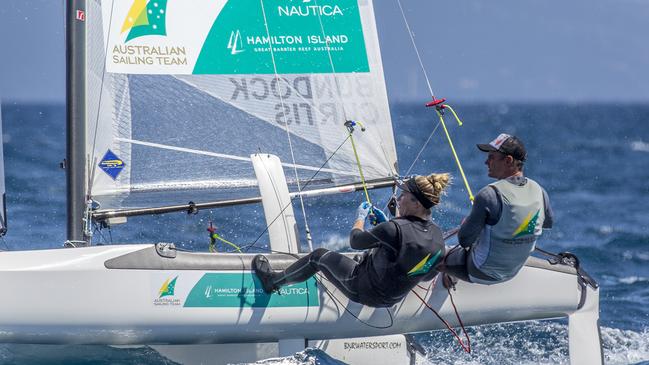 Darren Bundock sailing with Nina Curtis back in 2015.