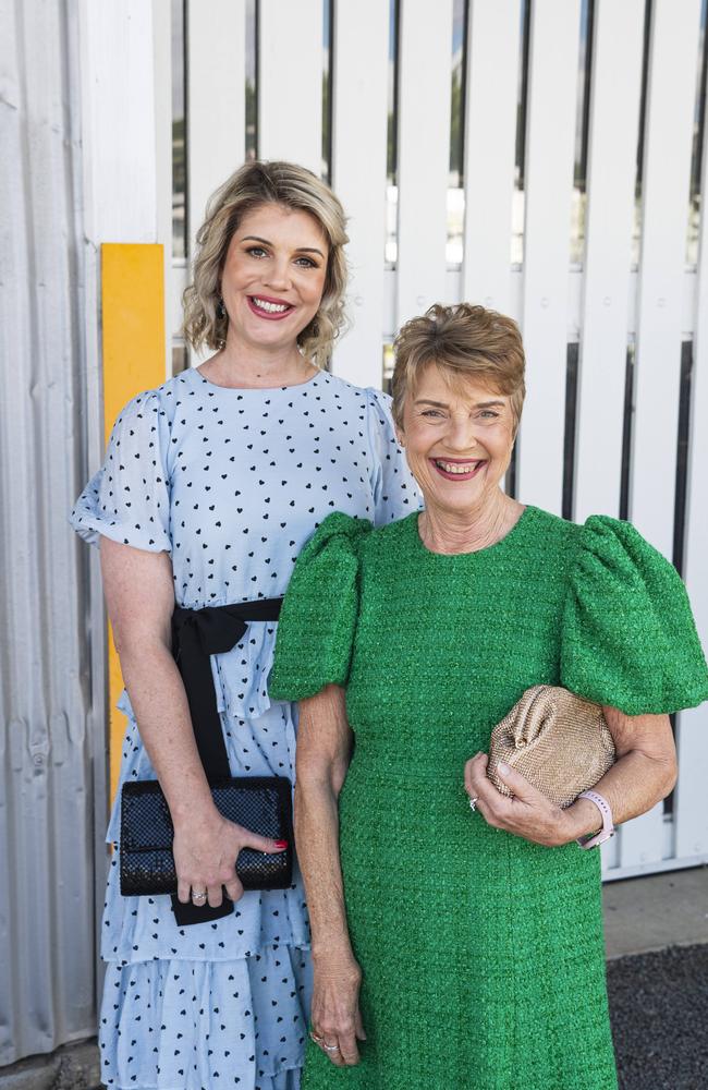 Leah Richman (left) and Jill Costello at the Ladies Diamond Luncheon hosted by Toowoomba Hospital Foundation at The Goods Shed, Friday, October 11, 2024. Picture: Kevin Farmer