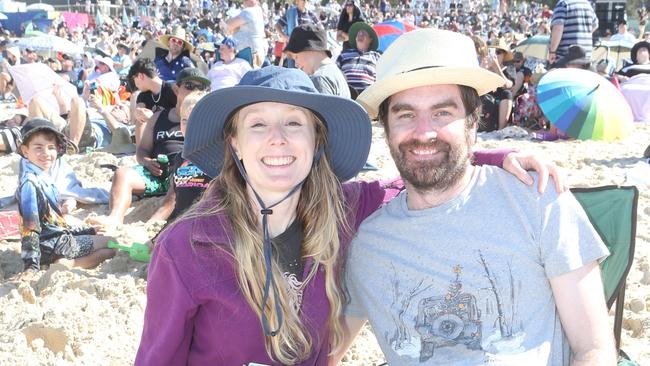 Sarah Harman and Scott Lawson at day three of the Pacific Airshow, 20 August 2023. Picture: Richard Gosling