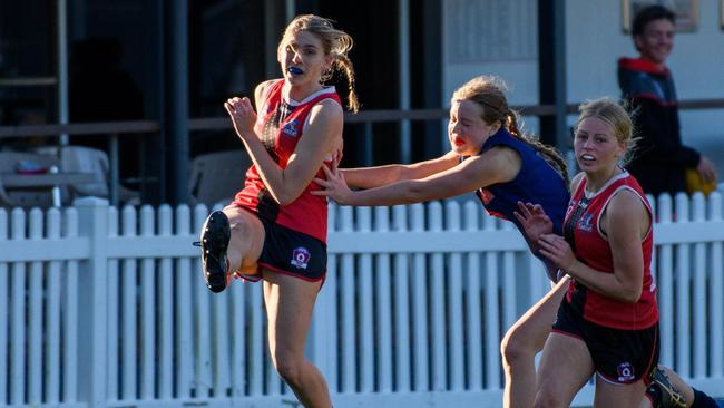 Anneliese Neary kicks clear against Tweed Coolangatta