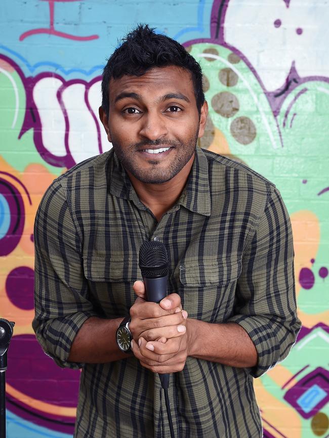 Comedian Nazeem Hussain says homophobia and racist jokes are just lazy. Picture: Josie Hayden