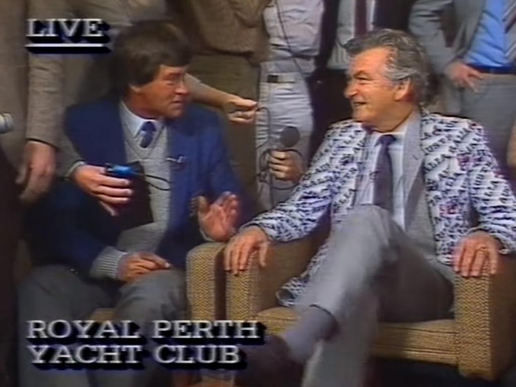 Bob Hawke’s immortal quote was beamed around Australia after the historic America's Cup win in 1983. Picture: YouTube