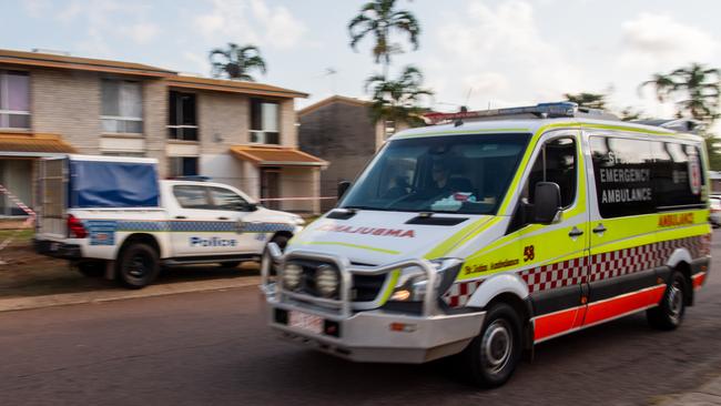 NT Police officers at a unit on Fawcett Court, Malak after a 37-year-old was allegedly murdered by her uncle, aged 33 on October 7. Picture: Pema Tamang Pakhrin