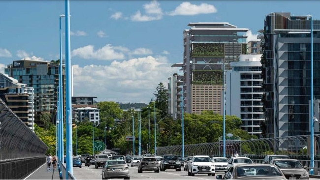 How the redevelopment could look from the Story Bridge, heading south.